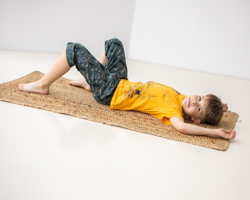 Подростковый комплект с шортами на мальчика - Пальмы