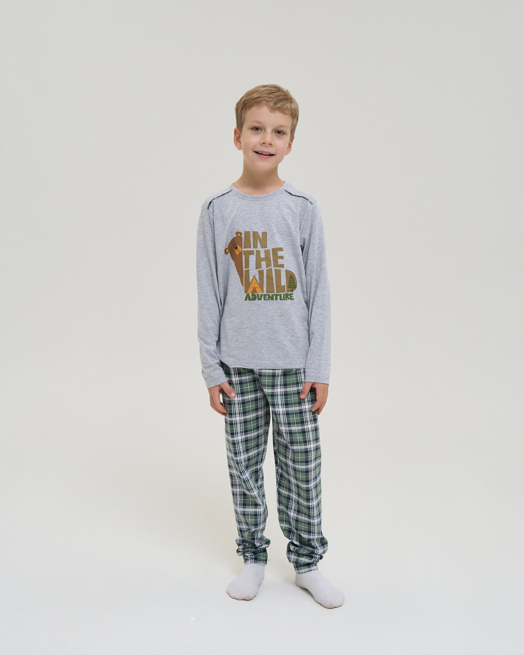Подростковый комплект на мальчика - штаны в клетку - In the wild