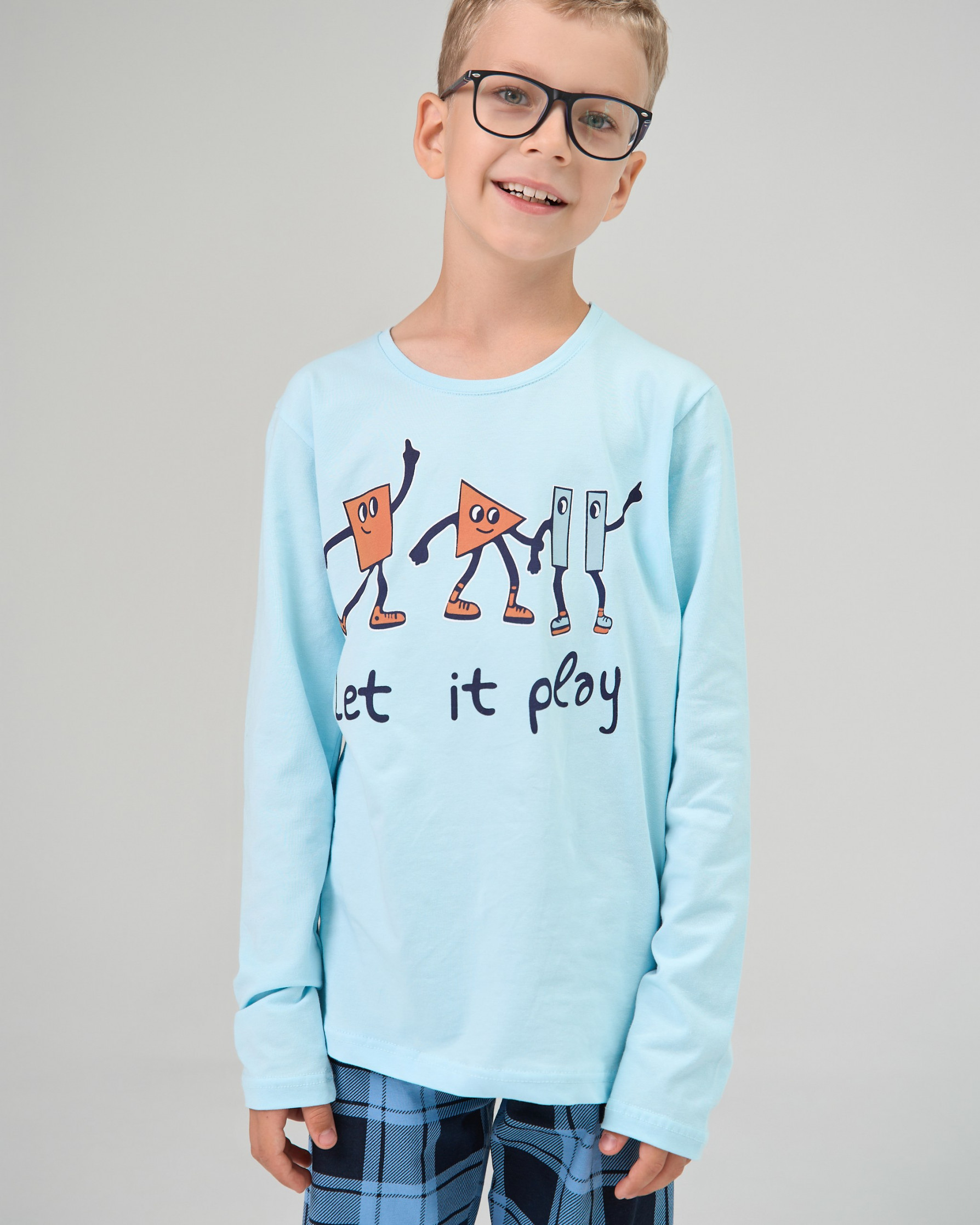 Подростковый комплект на мальчика - штаны в клетку