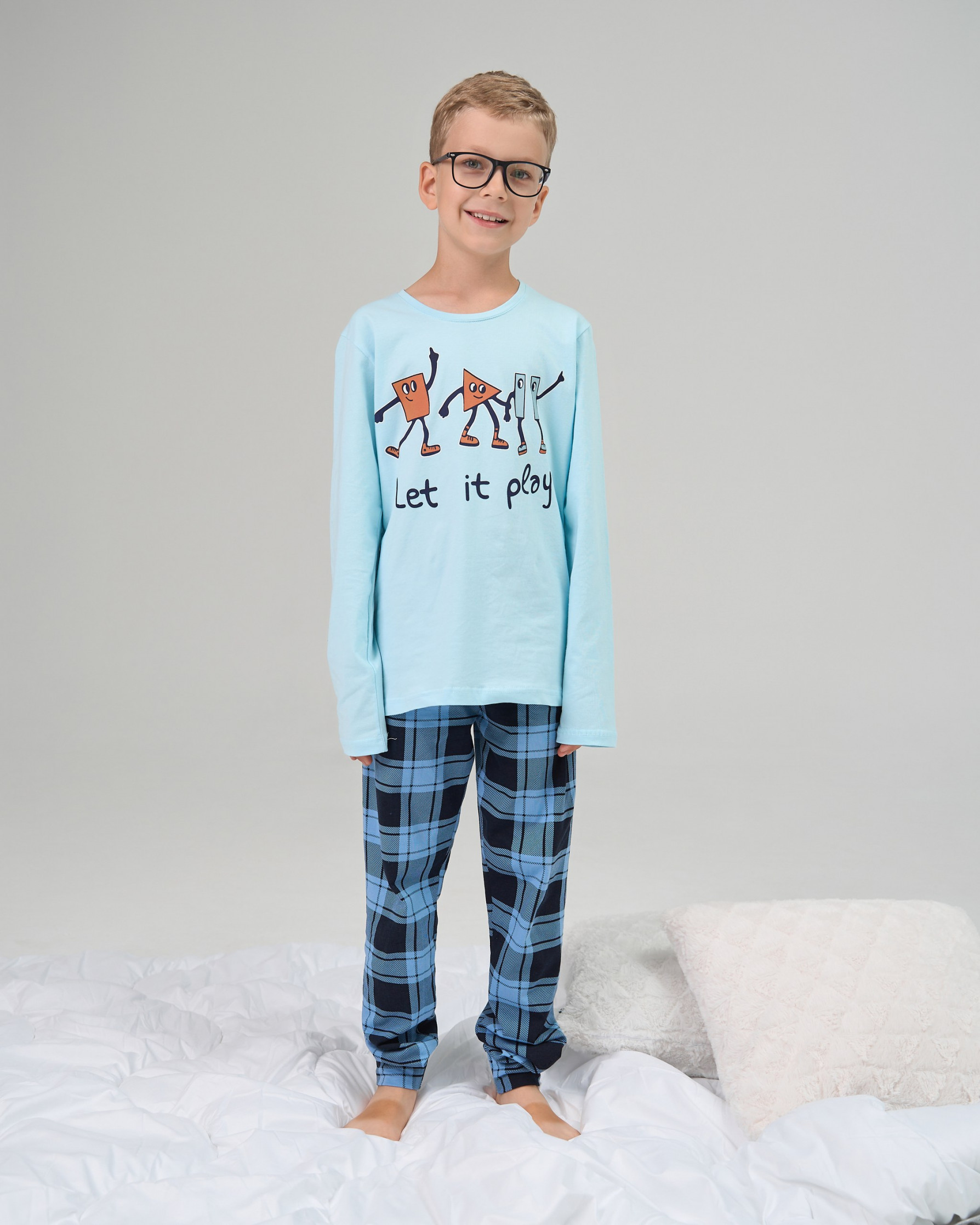 Подростковый комплект на мальчика - штаны в клетку