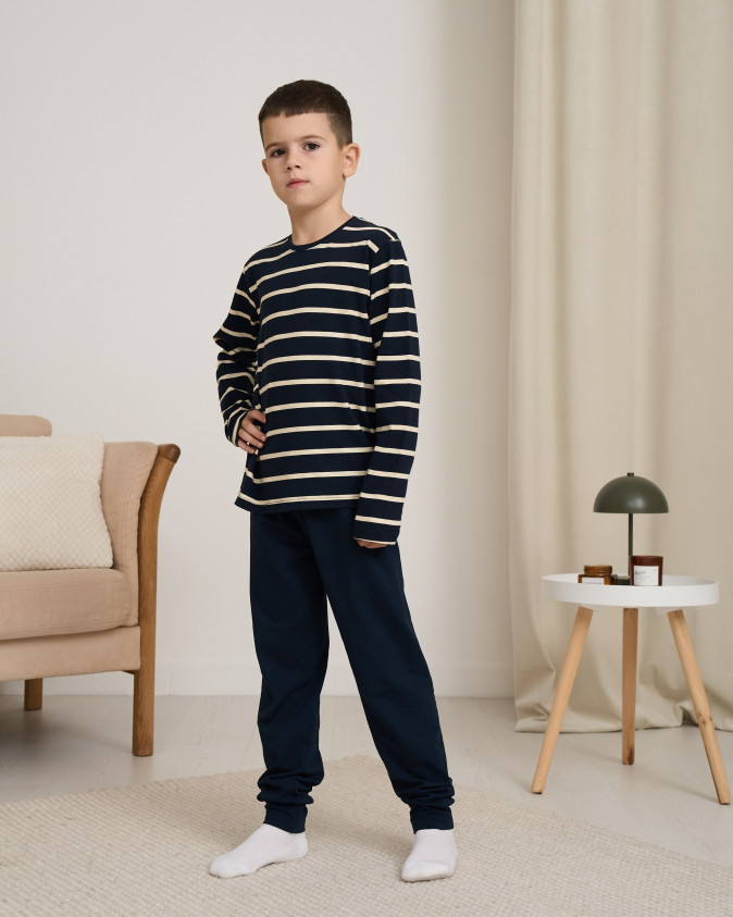Комплект на хлопчика-підлітка зі штанами - верх у смужку