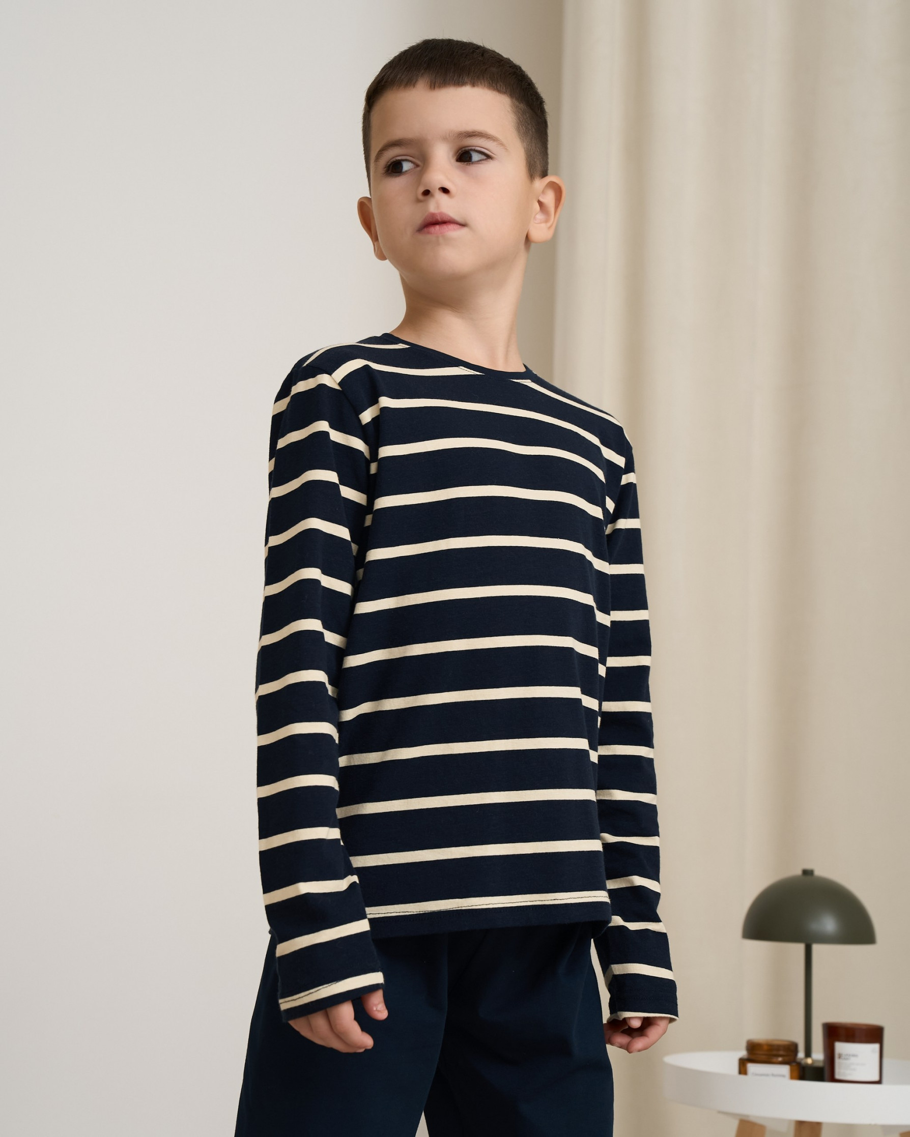 Комплект на хлопчика-підлітка зі штанами - верх у смужку