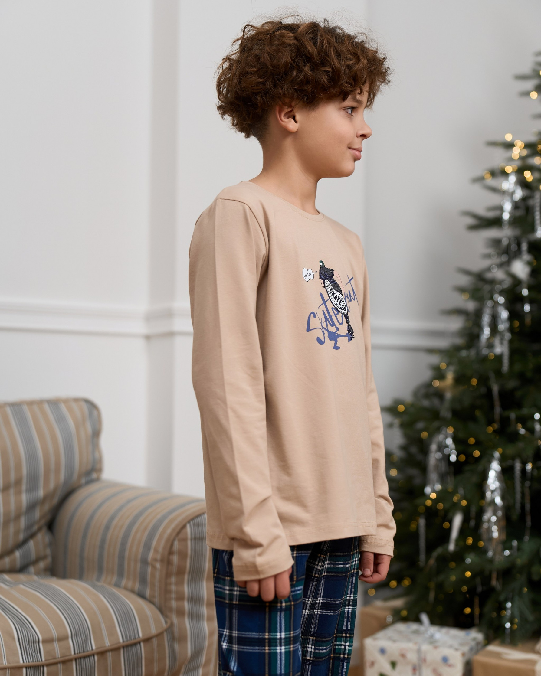 Підлітковий комплект на хлопчика Skate - клітинка на штанях