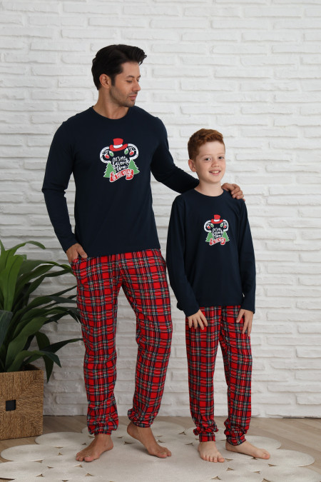 Підліткова піжама для хлопчика - Новорічна Міккі - Family look для родини