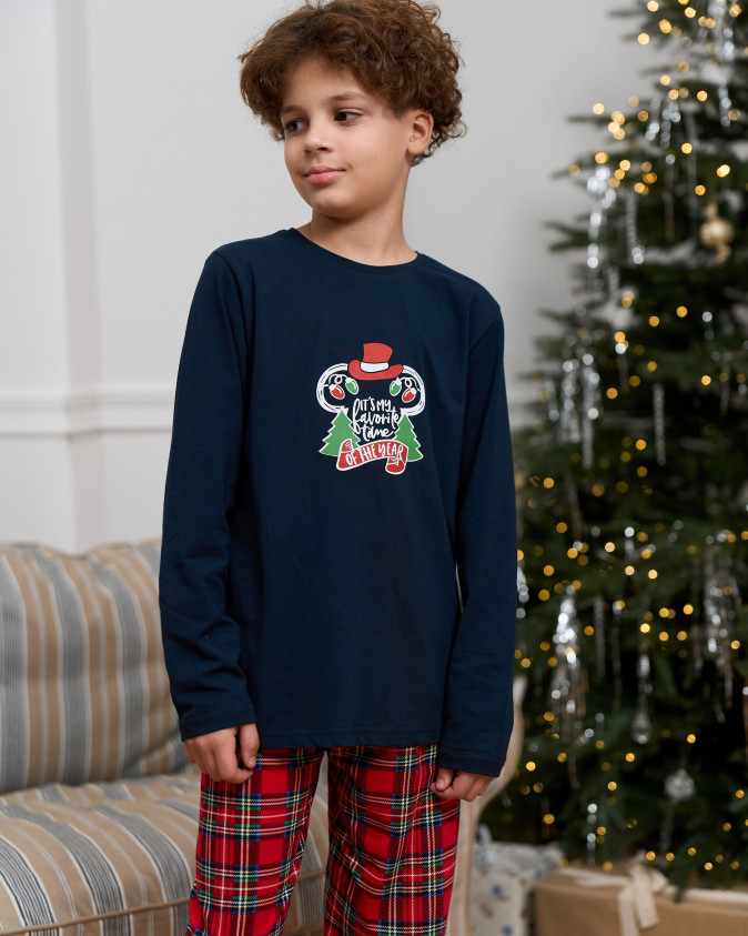 Підліткова піжама для хлопчика - Новорічна Міккі - Family look для родини