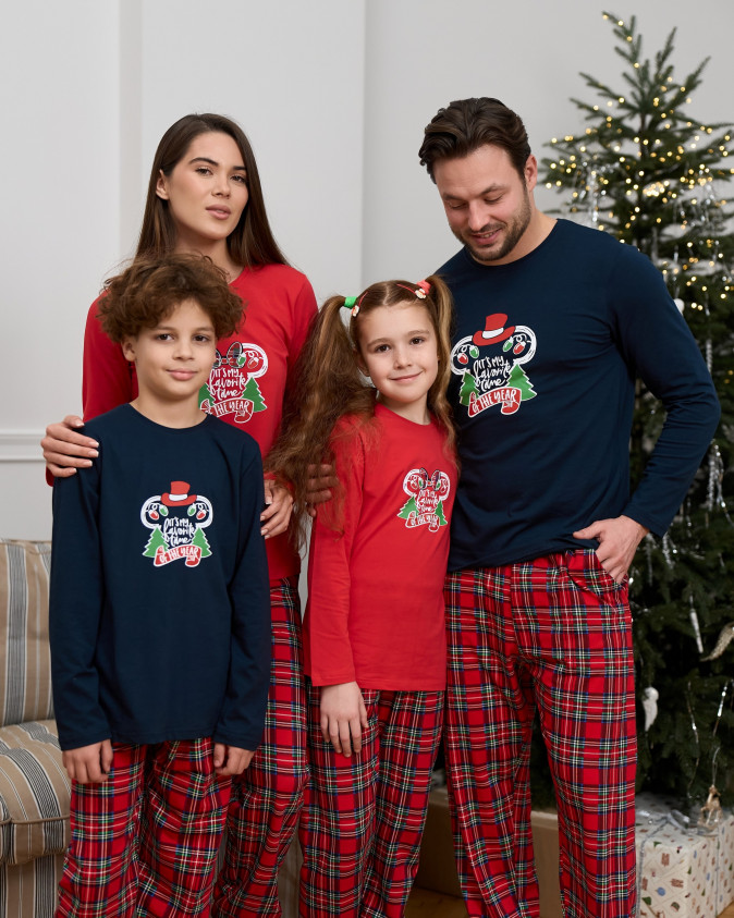 Підліткова піжама для хлопчика - Новорічна Міккі - Family look для родини