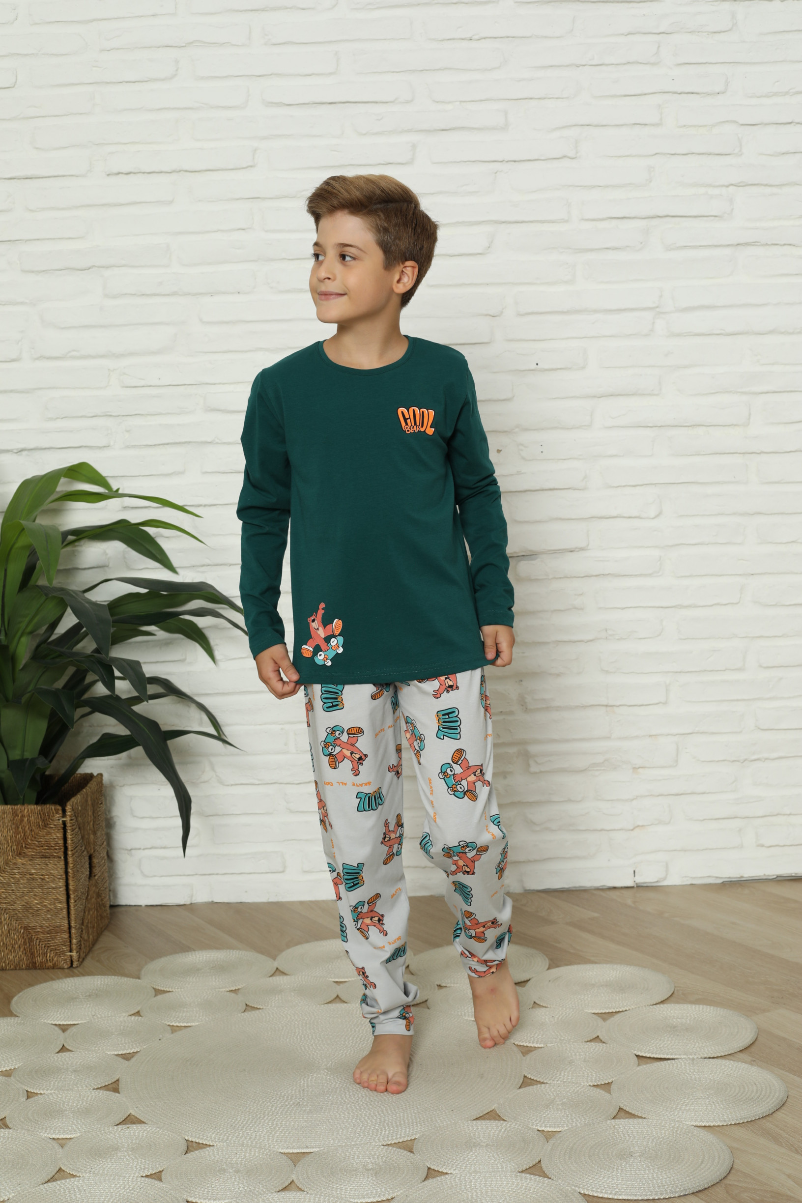 Подростковый комплект на мальчика - Медведь на скейте