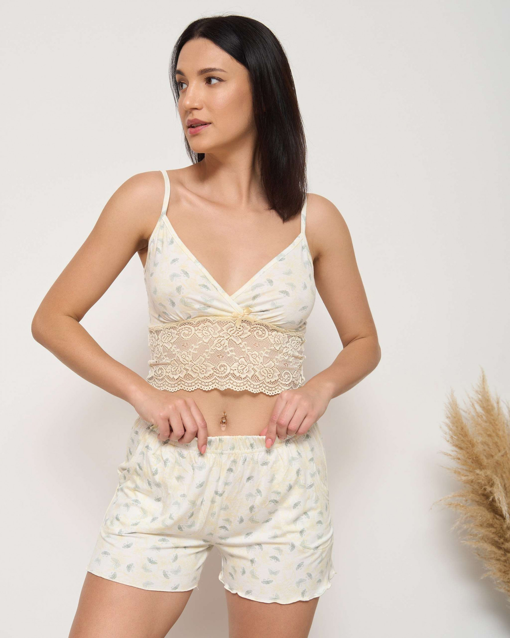 Комплект майка і шорти - віскоза - мереживо