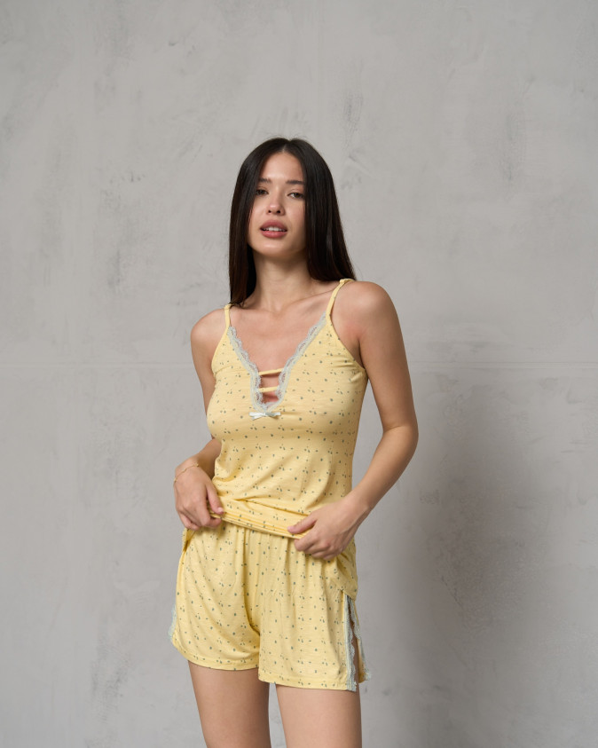 Комплект майка з шортиками - 2 смужки по грудях - віскоза