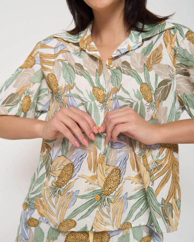 Жіночий комплект рубашка з шортиками - 100% бавовна