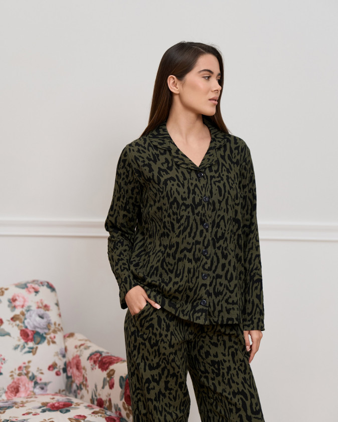 Женский комплект Леопард на пуговицах  - Муслин Уценка