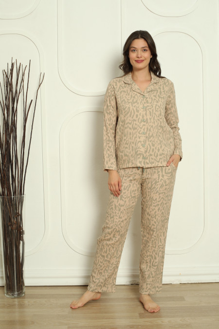 Жіночий комплект Леопард на ґудзиках - Муслін