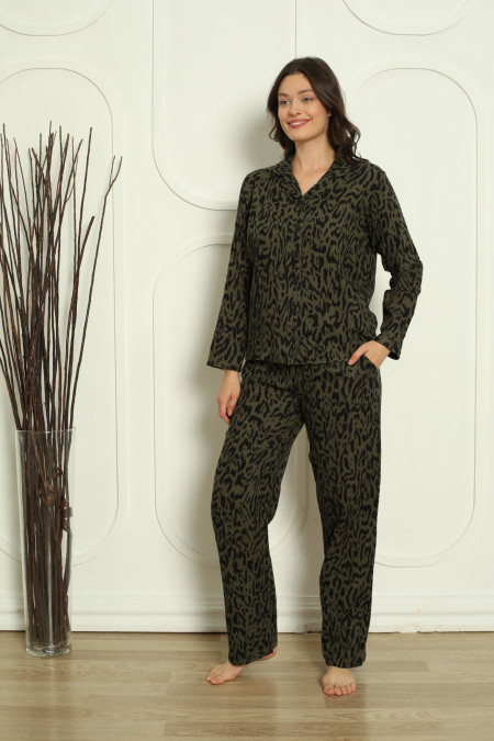 Жіночий комплект Леопард на ґудзиках - Муслін