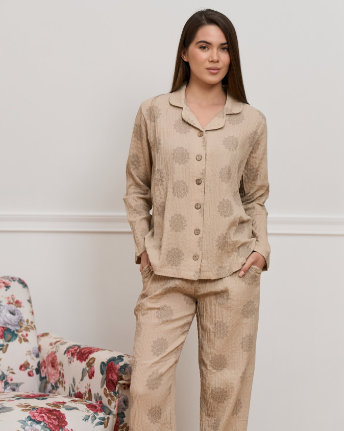 Жіночий комплект Мандала на ґудзиках - Муслін