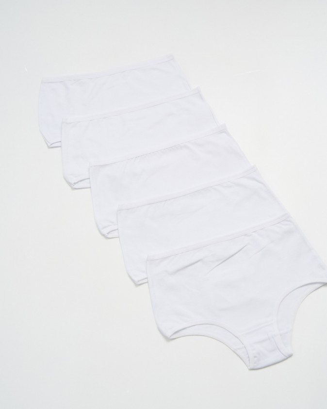 Жіночі трусики з високою посадкою - білі - від 5 шт.