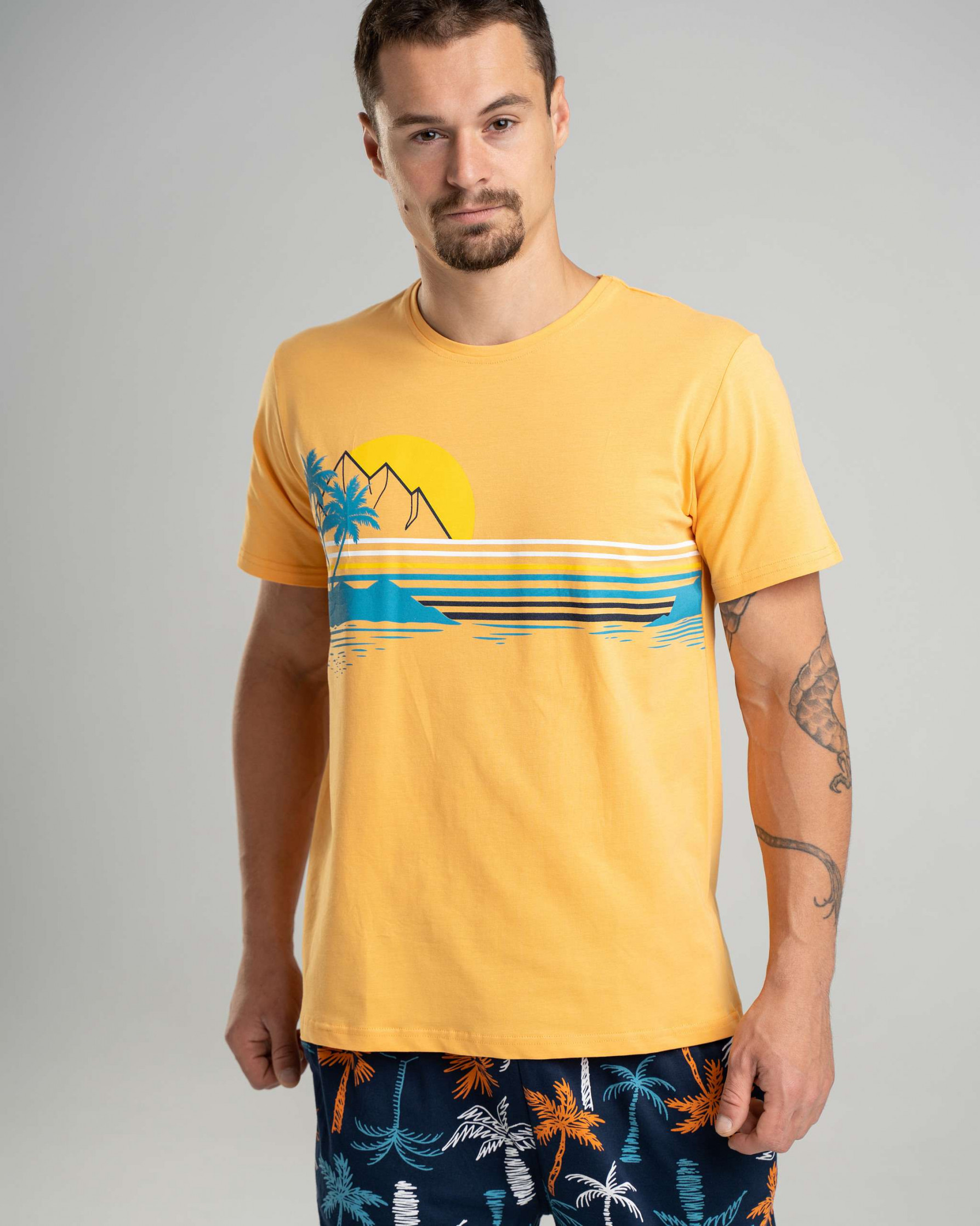 Чоловічий комплект з шортами - Море та пальми 