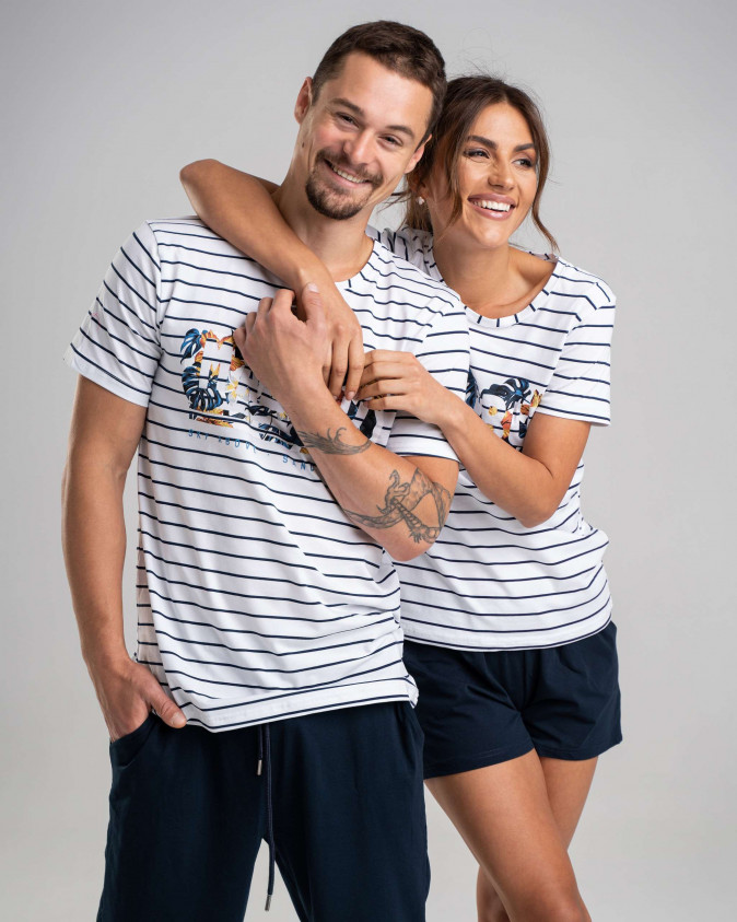 Чоловічий комплект у смужку з шортами  - Malibu 