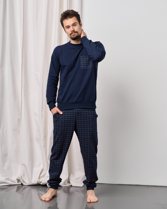 Чоловічий теплий костюм зі штанами в клітинку - Байка