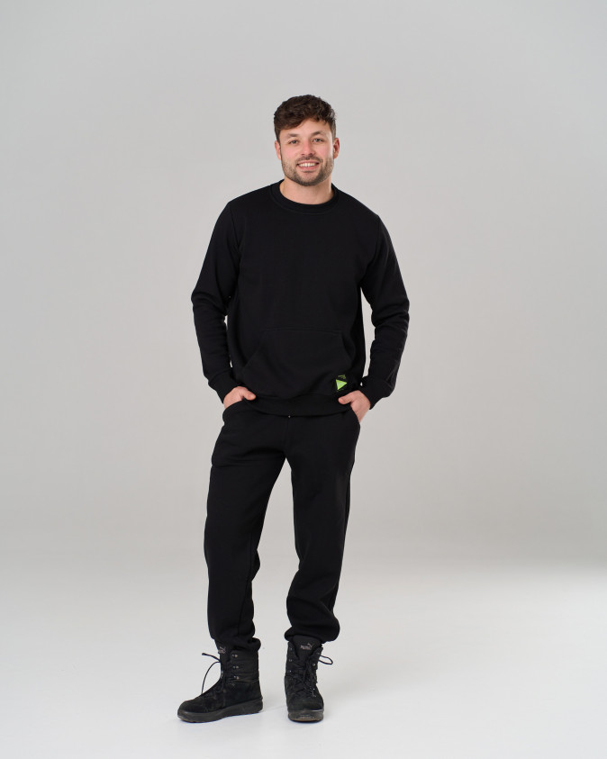 Чоловічий теплий костюм зі штанами - Байка - однотонний