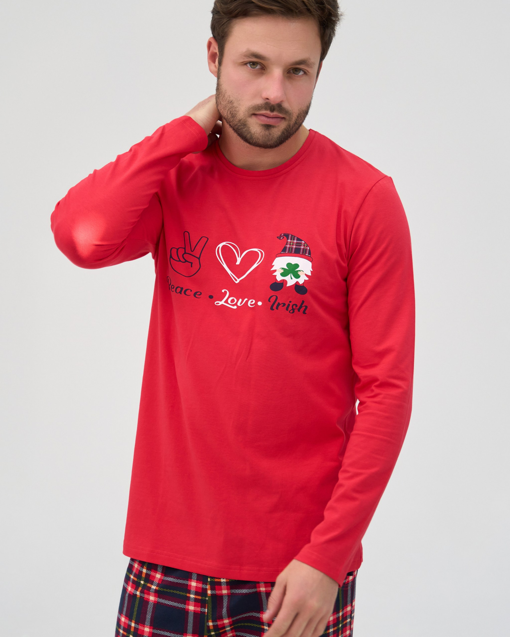 Чоловічий комплект із штанами - Peace,Love,Irish - Family look для пари
