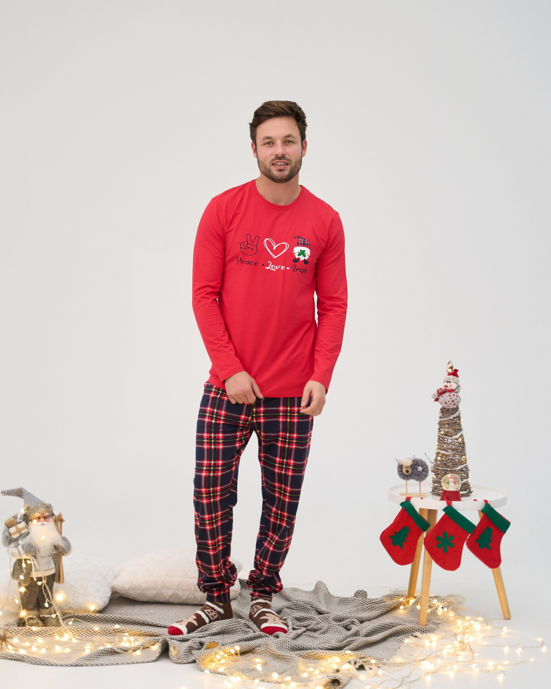 Чоловічий комплект із штанами - Peace,Love,Irish - Family look для пари