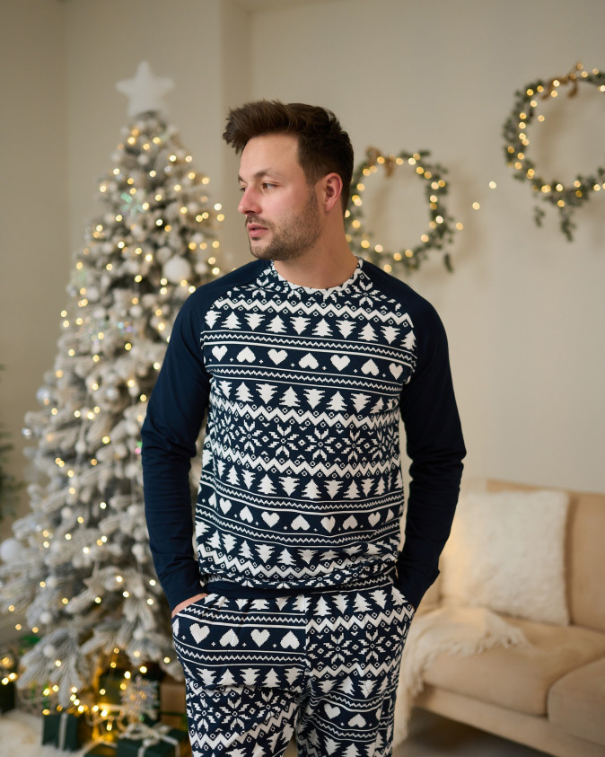 Чоловічий комплект із штанами - Новорічний орнамент - Family look для родини