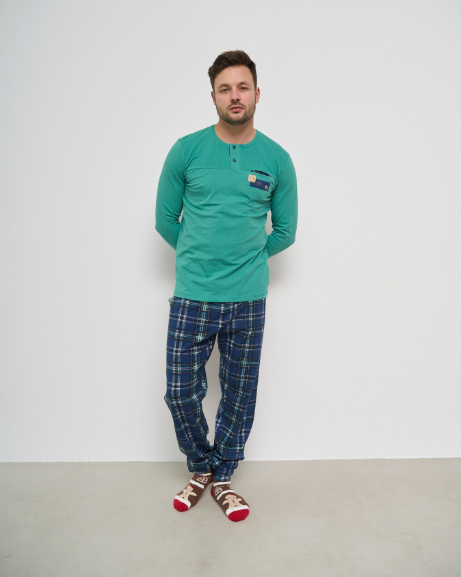 Чоловічий комплект зі штанами у клітинку - Family look батько/син