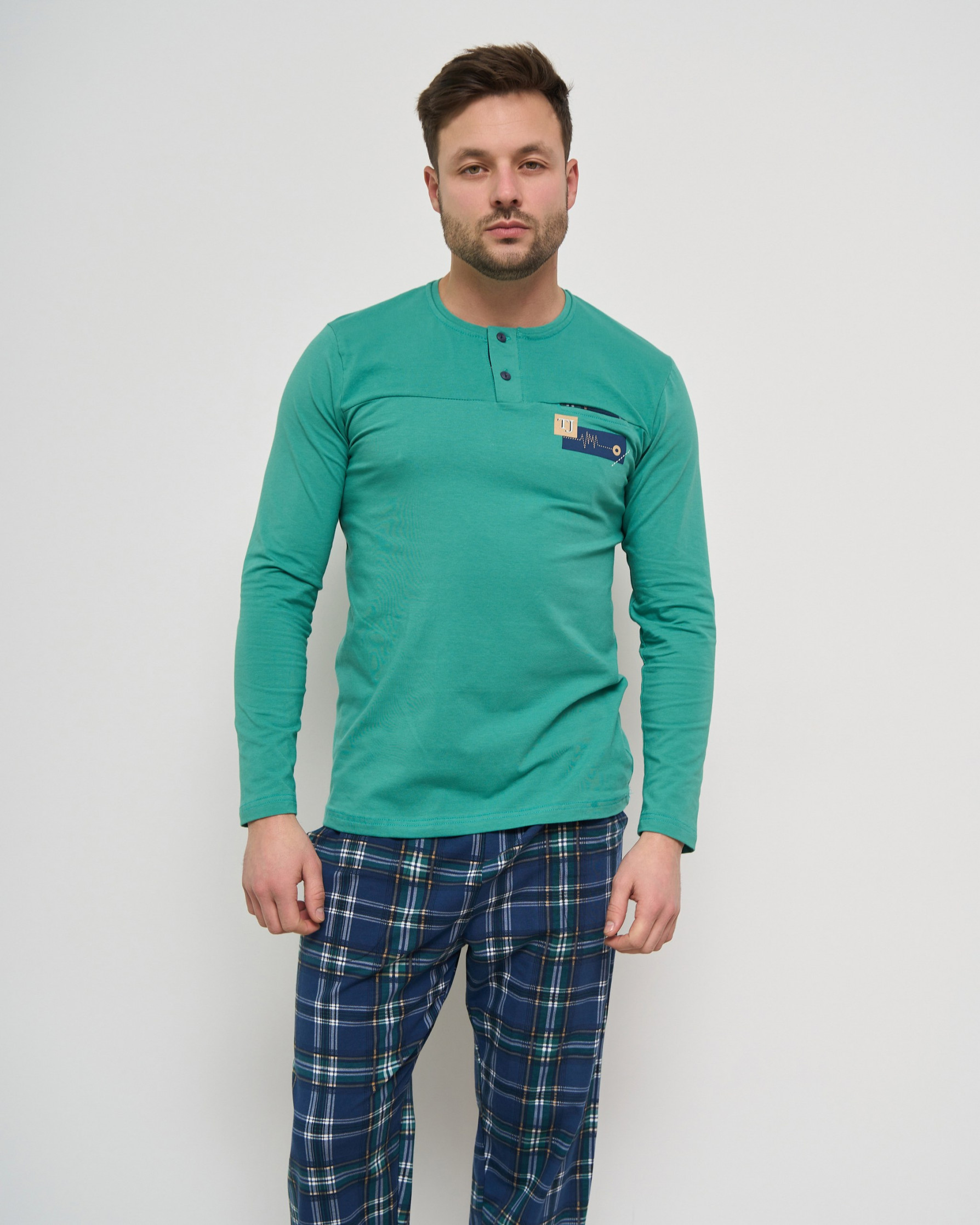 Чоловічий комплект зі штанами у клітинку - Family look батько/син