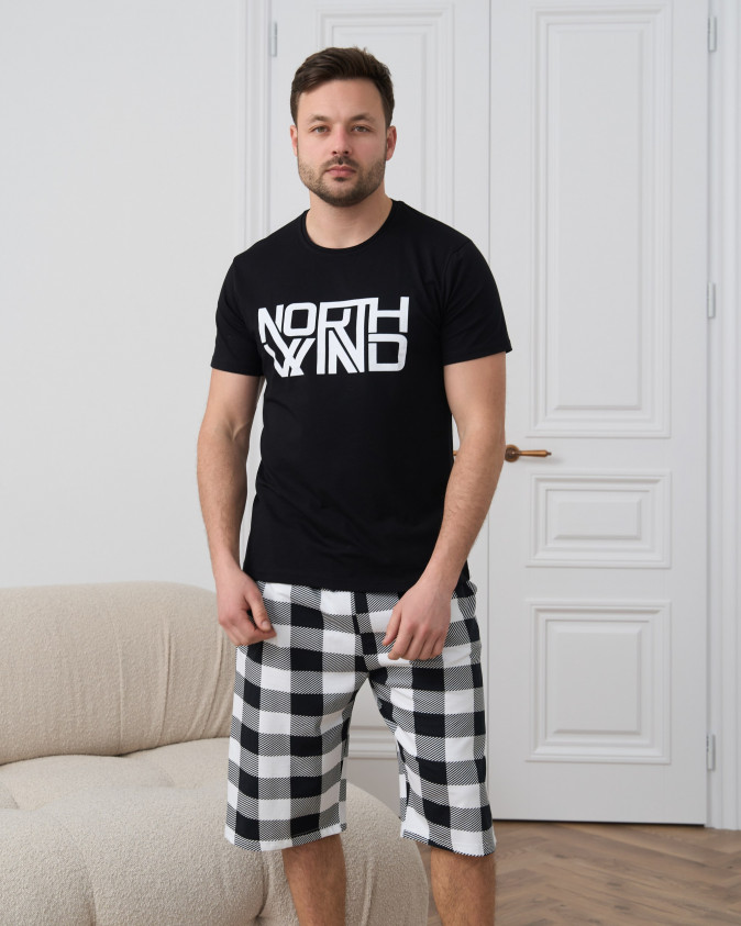 Чоловічий комплект з шортами у клітинку - North wind