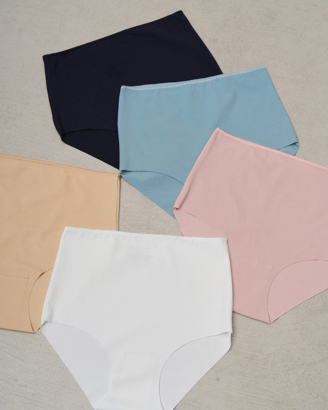 Жіночі кольорові трусики з високою посадкою - безшовні, поліестер