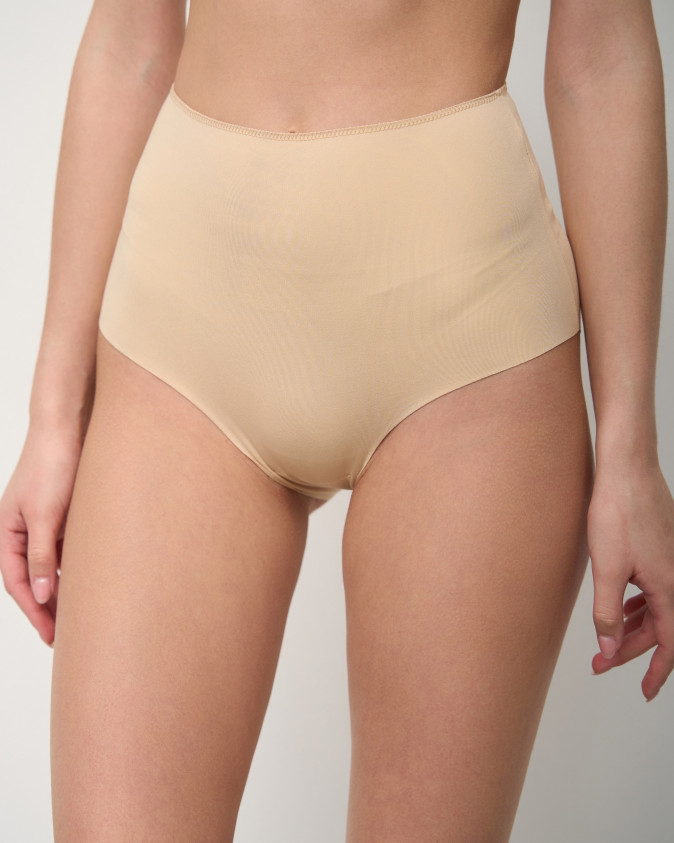 Жіночі тілесні трусики з високою посадкою - безшовні, поліестер