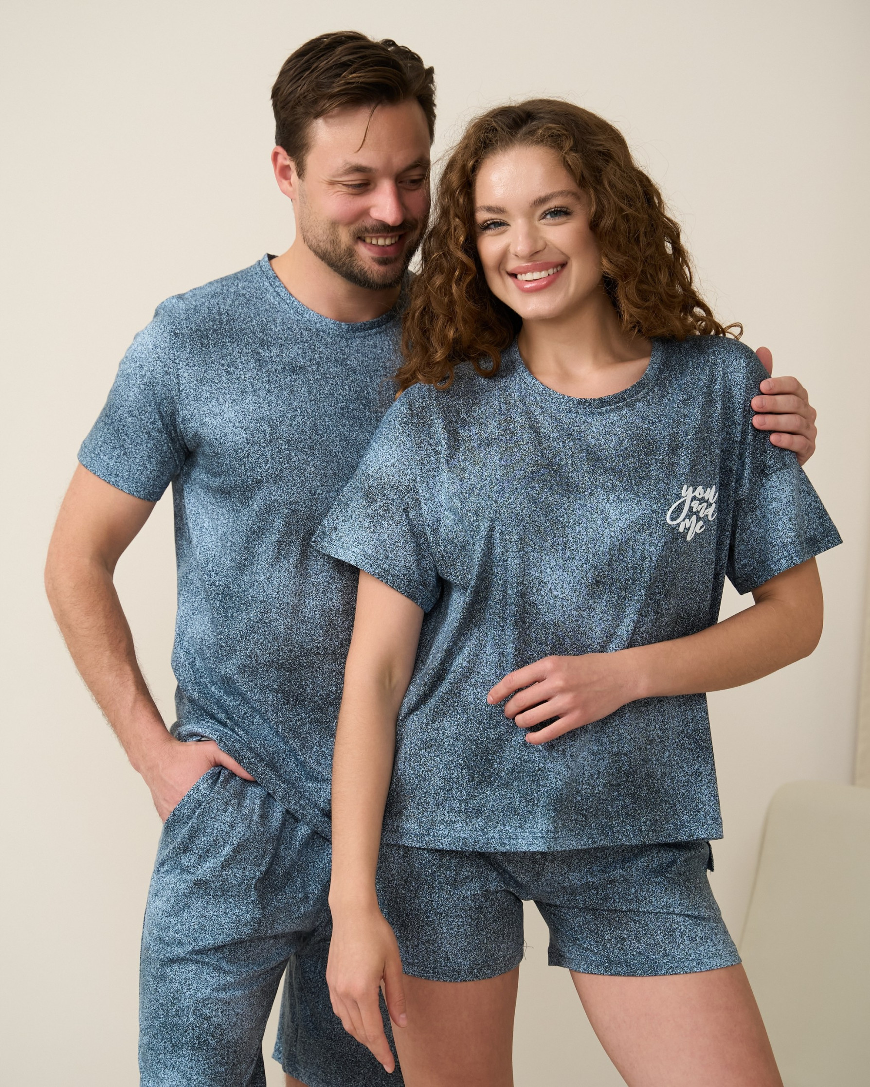 Чоловічий комплект з шортами You and me - Family look для пари