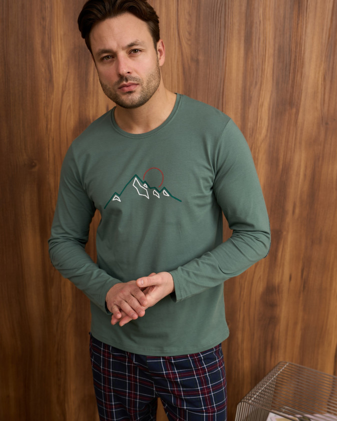 Чоловічий комплект зі штанами у клітинку