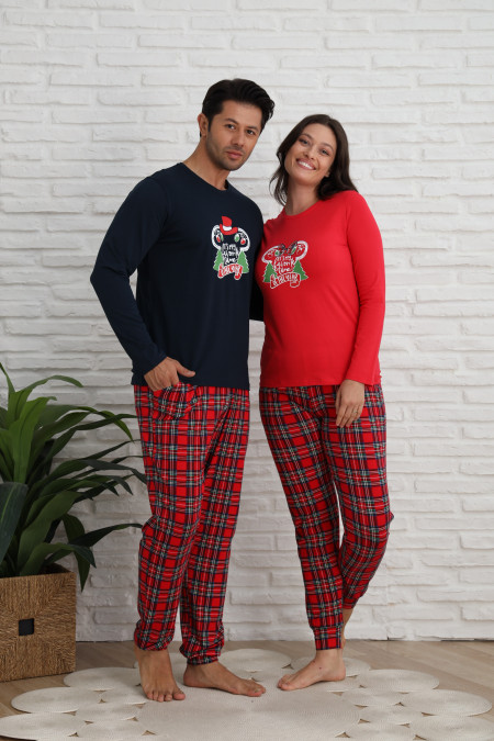 Мужской комплект со штанами - Новогодняя Микки - Family look для семьи