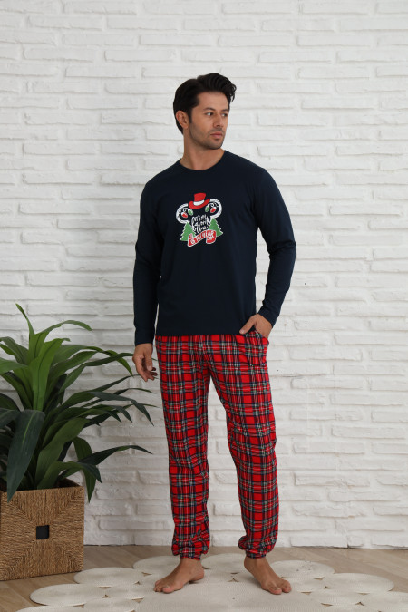 Мужской комплект со штанами - Новогодняя Микки - Family look для семьи