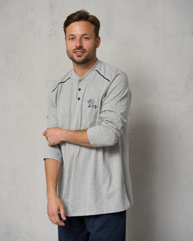 Чоловічий комплект ґудзики на кофті Plus Size - штани без манжету