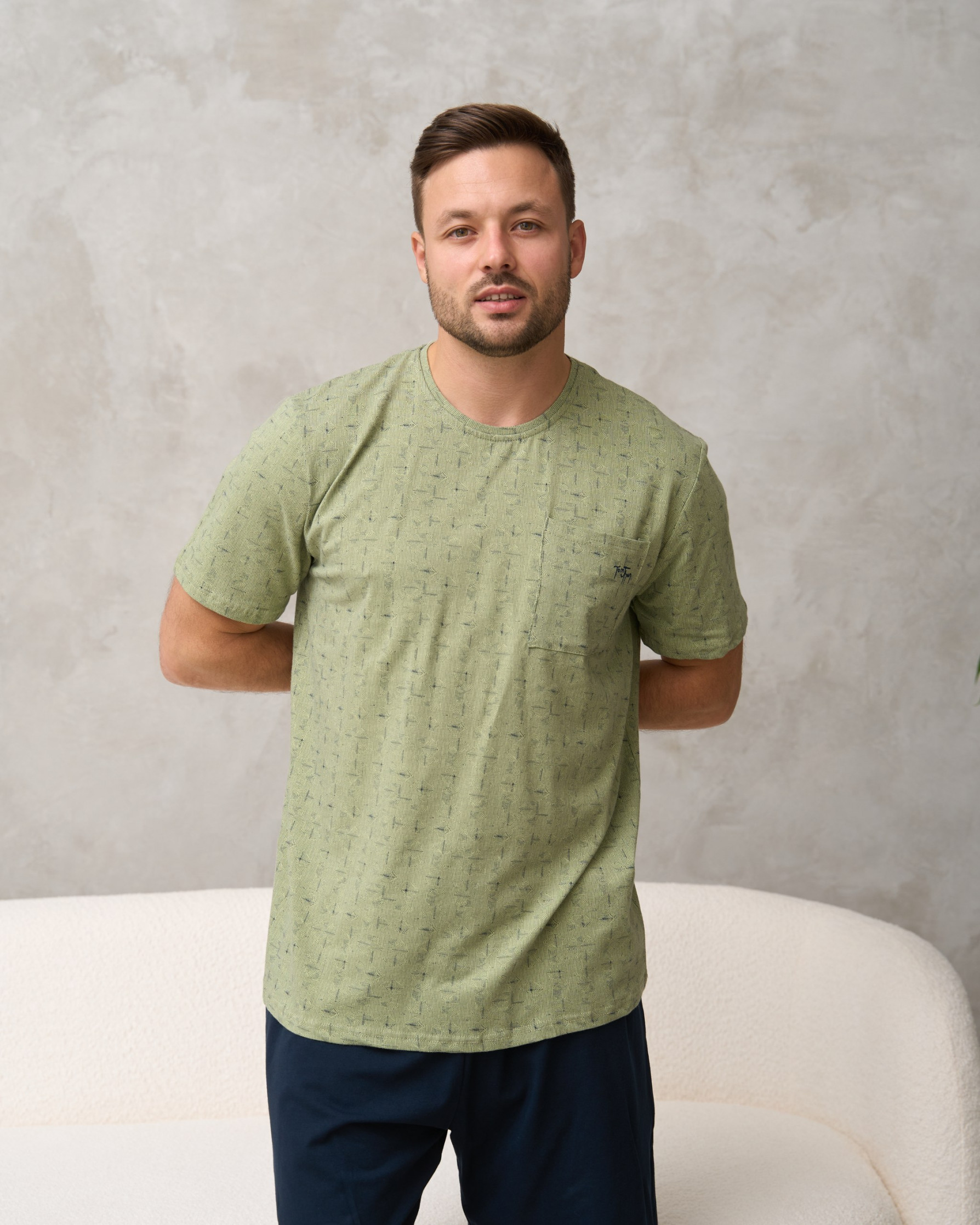 Мужской комплект футболка с шортами - Plus Size