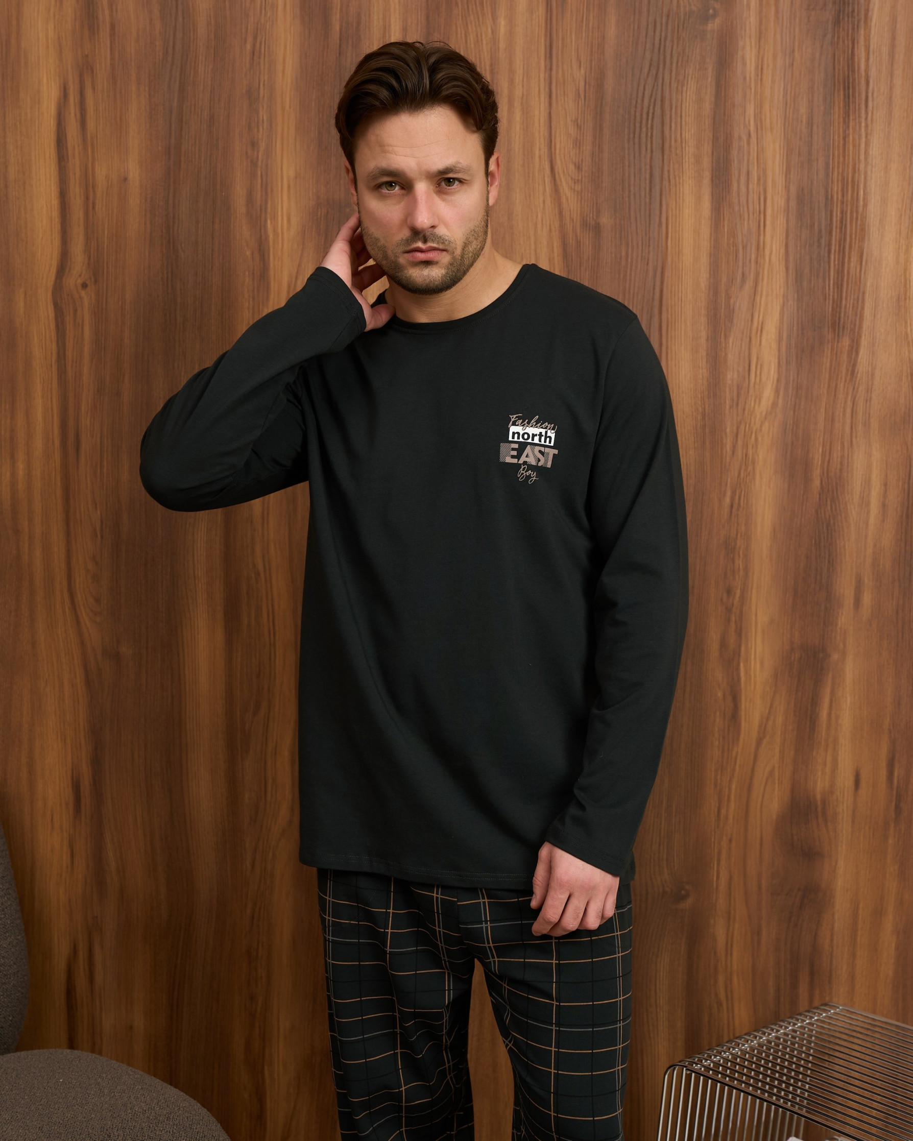 Мужской комплект штаны в клетку Plus Size - North East