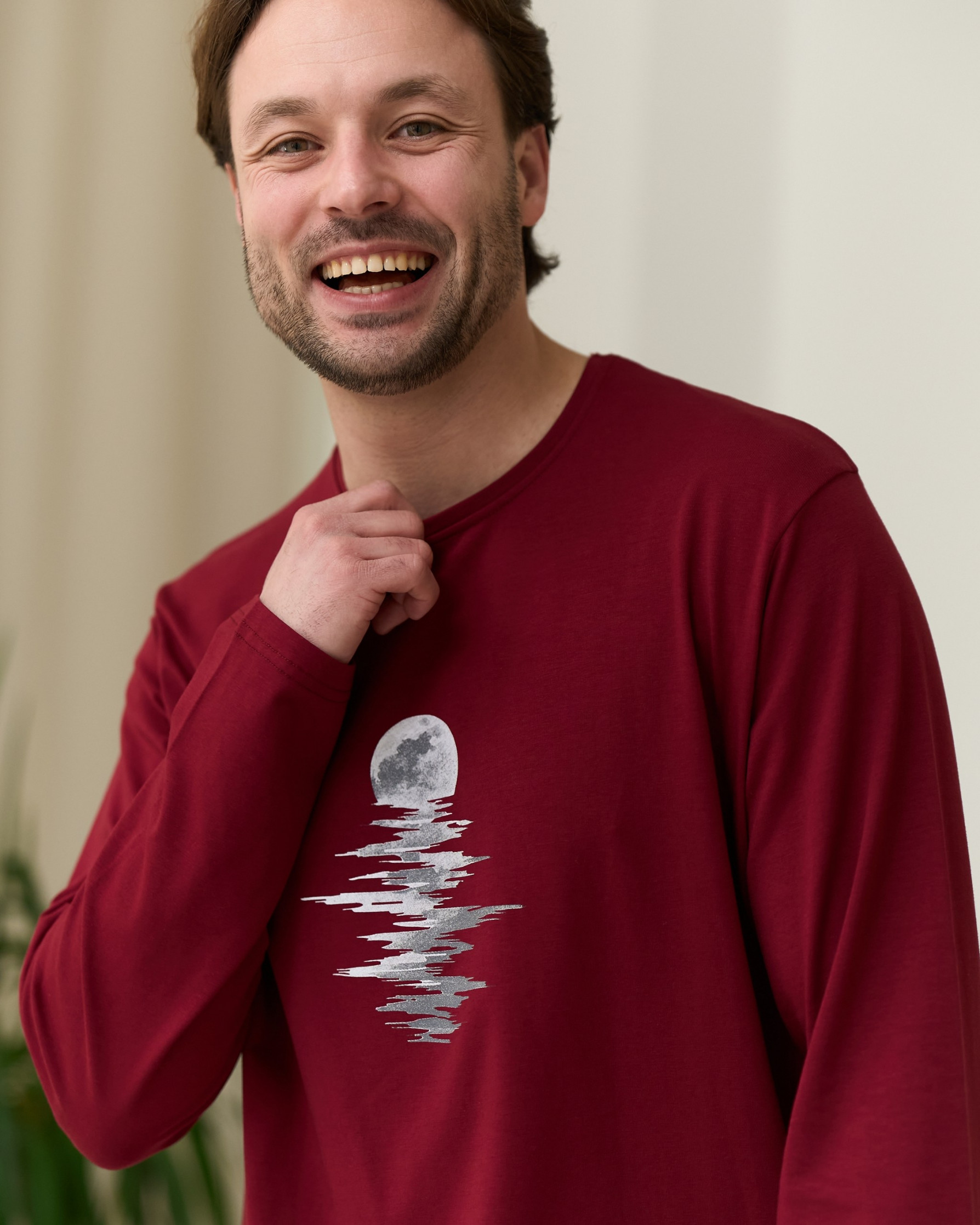 Мужской комплект со штанами в клетку Plus Size - Луна