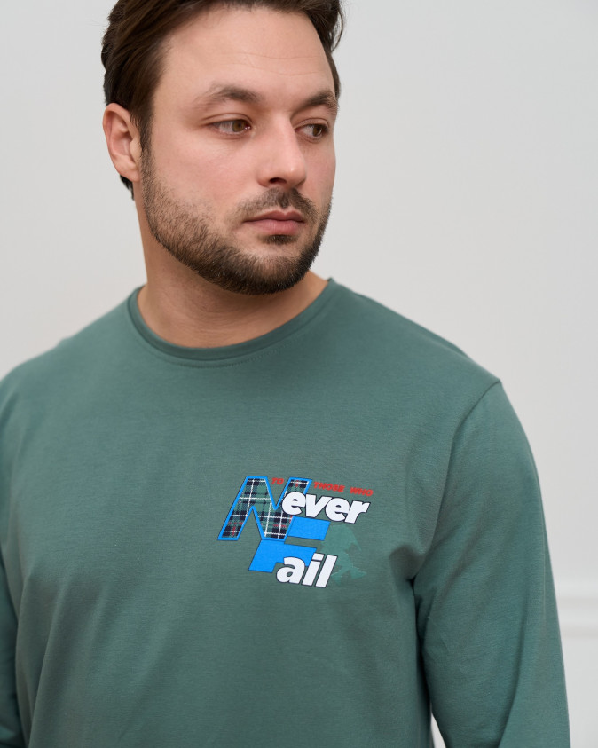 Чоловічий комплект зі штанами в клітинку Plus Size - Never Fail