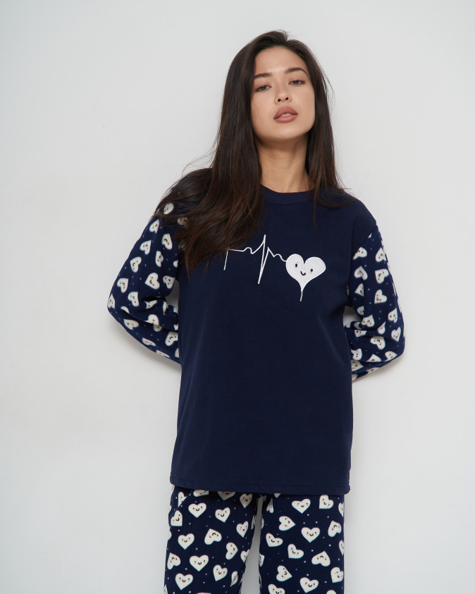 Жіночий костюм зі штанами Фліс - Серденька