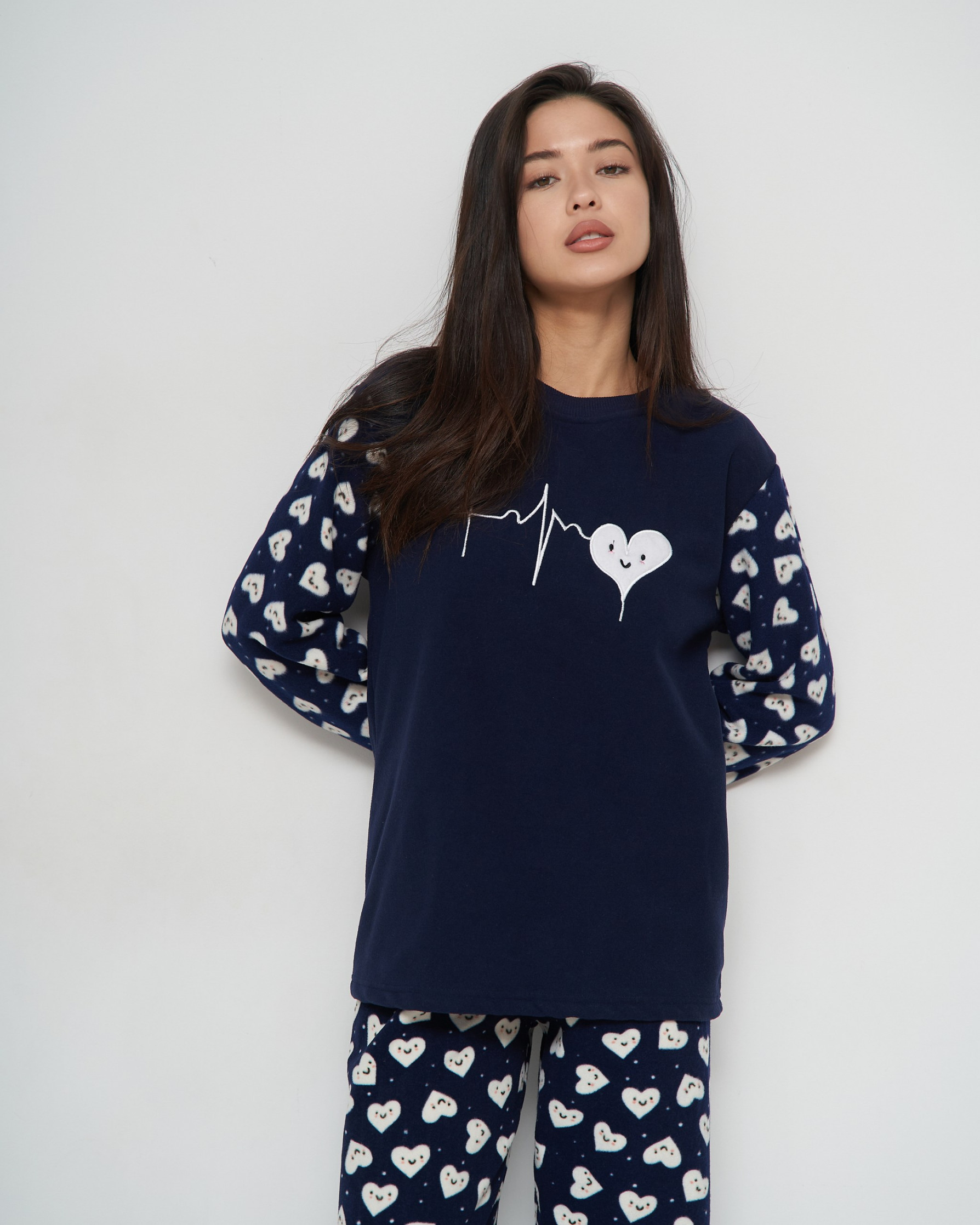 Жіночий костюм зі штанами Фліс - Серденька