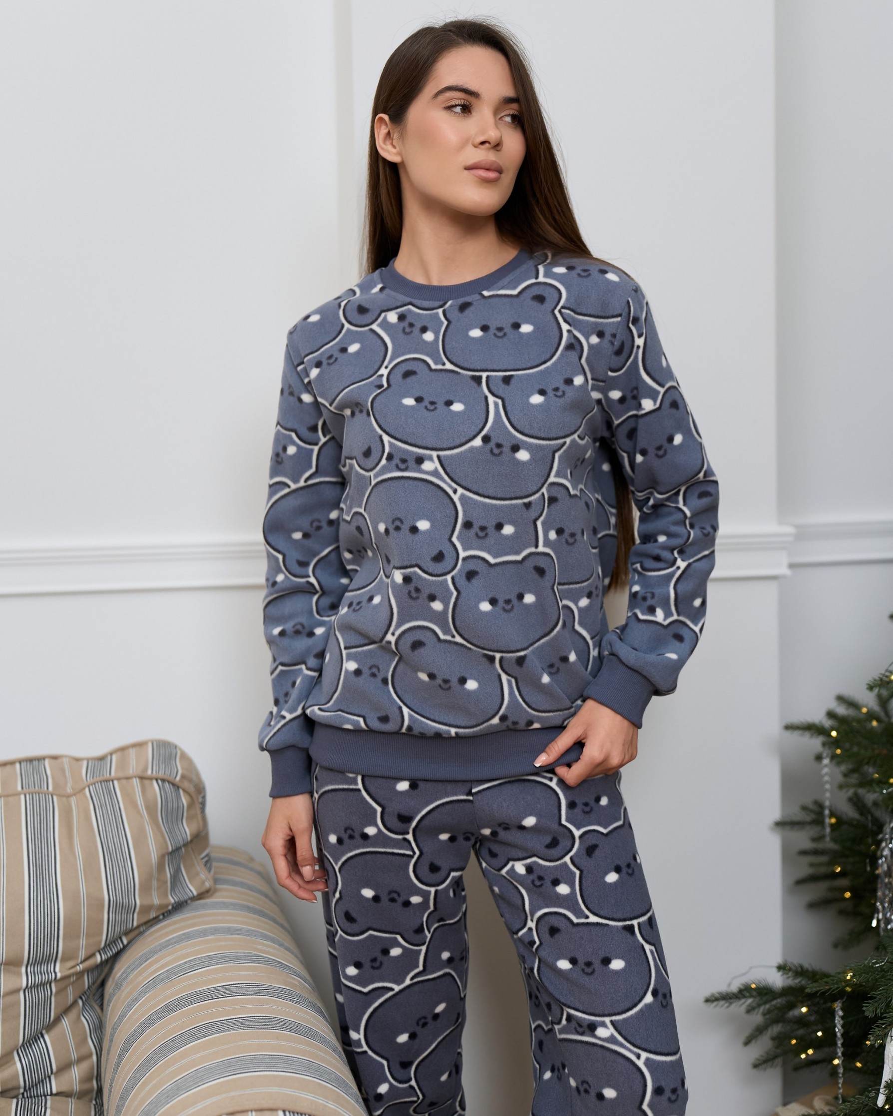 Жіночий костюм зі штанами Фліс - ведмедики