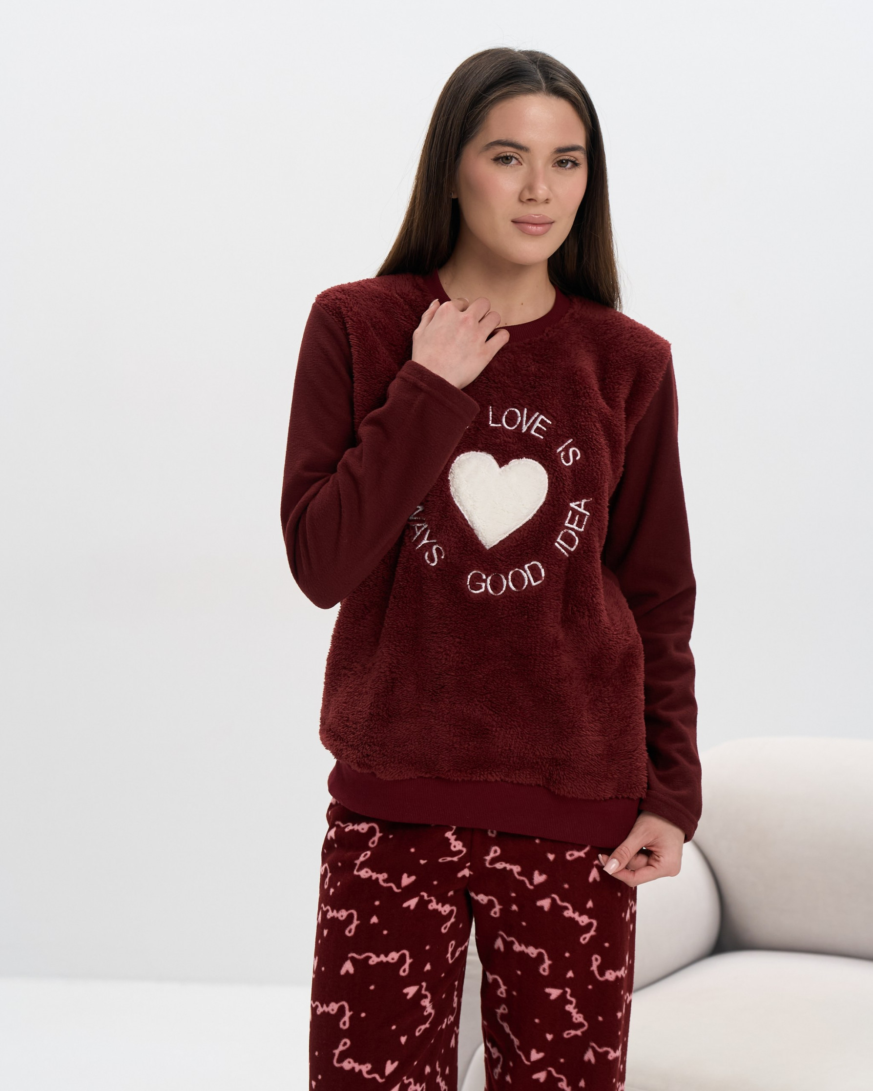 Флисовый женский костюм, верх-велюрсофт - Love