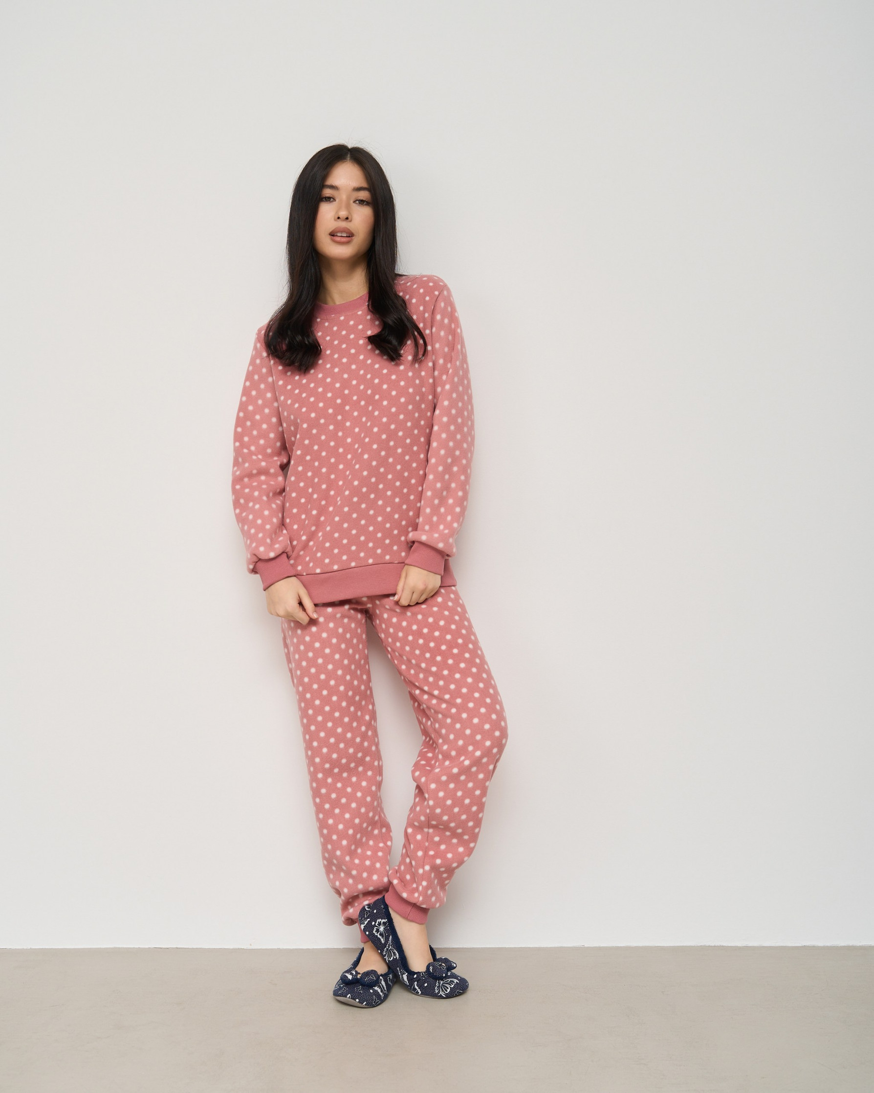 Жіночий костюм зі штанами Фліс - в горошок