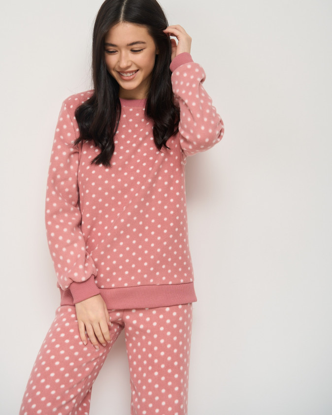 Жіночий костюм зі штанами Фліс - в горошок