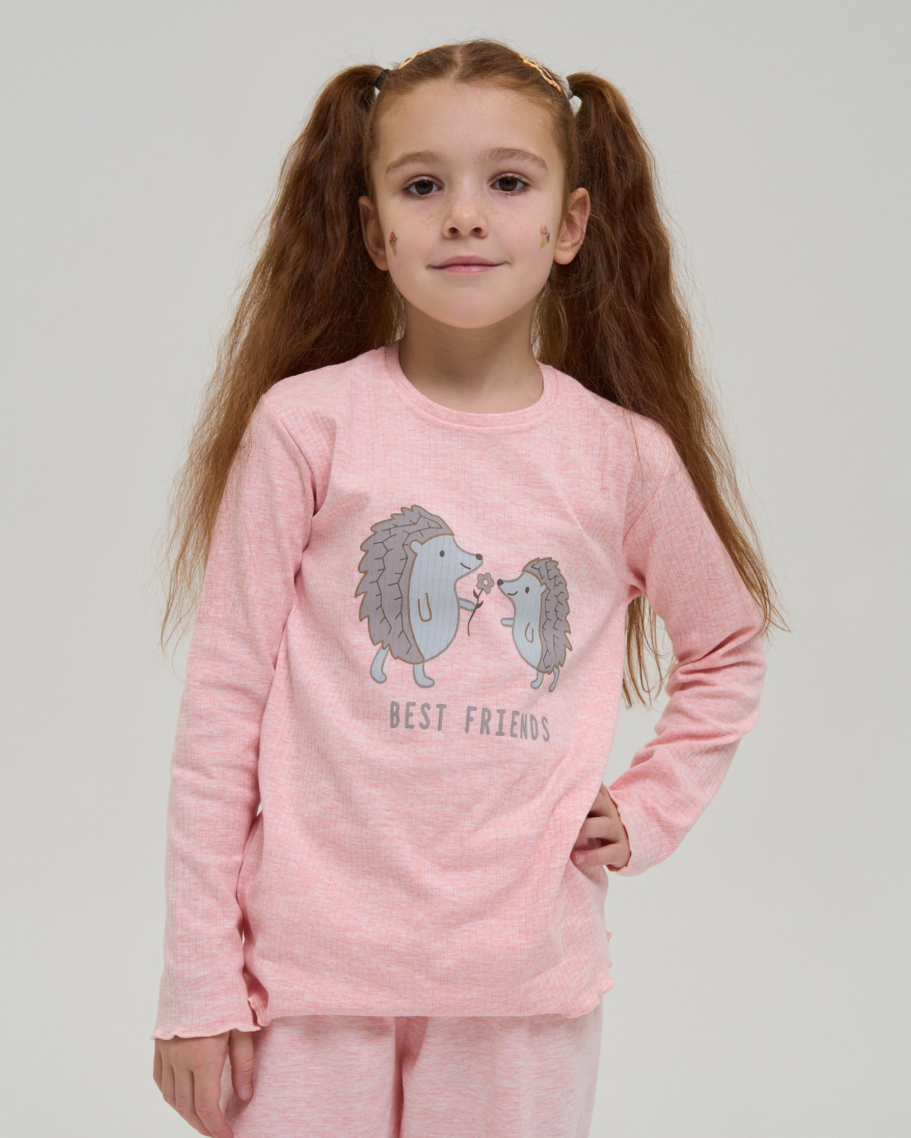 Подростковый комплект на девочку - Два ёжика - Кофта в рубчик