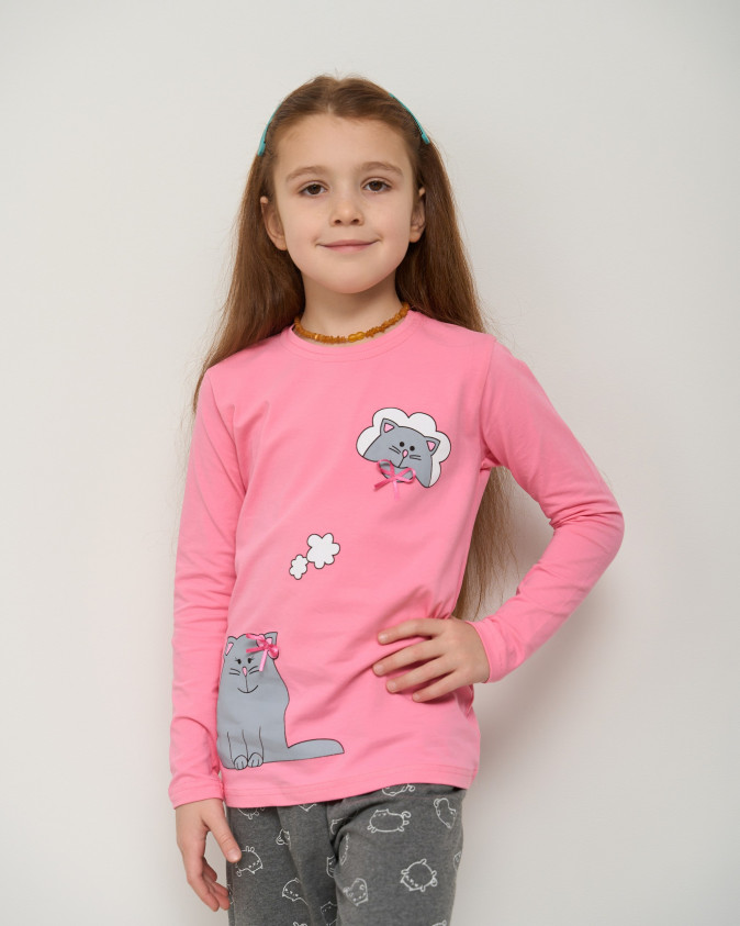 Підліткова піжама на дівчинку - Котик, що задумався