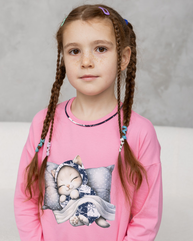 Піжама на дівчинку підлітка - штани в сніжинки - Family look мама/донька