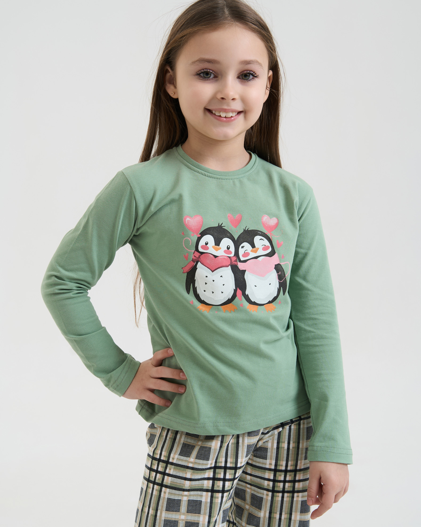 Пижама на девочку-подростка Пингвины - Family look мама/дочка